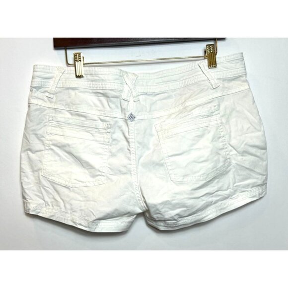 Prana Womens Tess White Cotton Shorts Size 10 With 3" Inseam - Picture 5 of 9